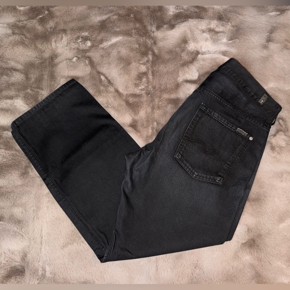 7 For All Mankind Men's Dark Gray Relaxed Jeans
